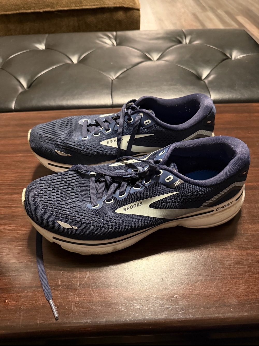 Brooks Women’s Ghost 15 Running Shoes - Navy and White